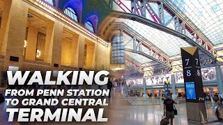 Walking NYC  Penn Station to Times Square amp Grand Central Terminal July 2021 [upl. by Osrock447]