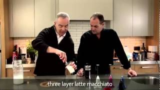 aerolatte  milk frother makes three layer caffè latte macchiato [upl. by Ahseenyt]