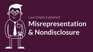 Misrepresentation and Nondisclosure  Contracts  Defenses amp Excuses [upl. by Mcnair]