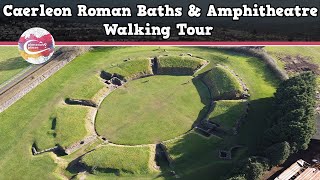 CAERLEON ROMAN BATHS amp AMPHITHEATRE WALES  Walking Tour  Pinned on Places [upl. by Alves]